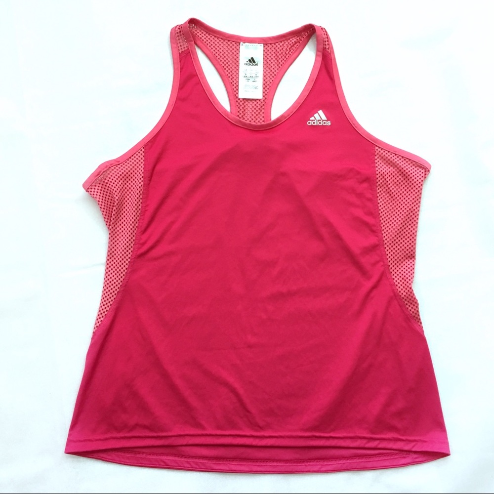 Adidas Climalite tank mesh sides bright pink L